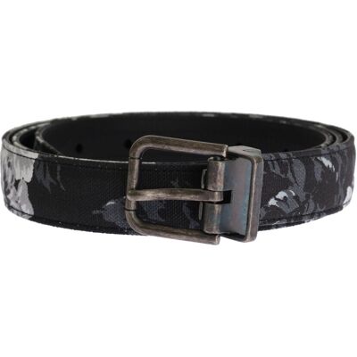 Dolce & Gabbana Mannen Zwarte Kaaiman Linnen Leren Riem 95 cm Dolce & Gabbana Mannen Zwarte Kaaiman Linnen Leren Riem 95 cm