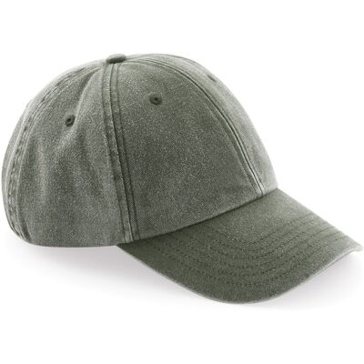Beechfield Unisex Laag Profiel Vintage Denim-Look Cap (Vintage Olijf) One Size Beechfield Unisex Laag Profiel Vintage Denim-Look Cap (Vintage Olijf) One Size