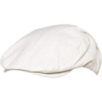 Sock Snob Linnen Platte Pet voor Heren - Creme & Denim Sock Snob Linnen Platte Pet voor Heren - Creme & Denim