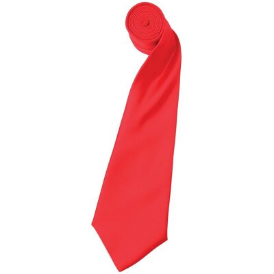 Premier Kleurencollectie Satijnen Stropdas (Aardbeienrood) One Size Premier Kleurencollectie Satijnen Stropdas (Aardbeienrood) One Size