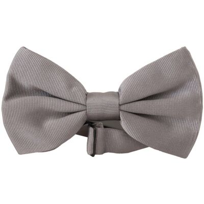 Dolce & Gabbana Grijze 100% Zijde Verstelbare Hals Papillon Mannen Stropdas One Size Dolce & Gabbana Grijze 100% Zijde Verstelbare Hals Papillon Mannen Stropdas One Size