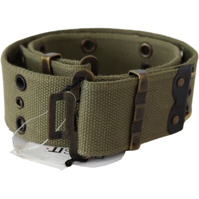 Ermanno Scervino Dames Groen 100% Katoen Rustiek Bronzen Gesp Riem One Size Ermanno Scervino Dames Groen 100% Katoen Rustiek Bronzen Gesp Riem One Size