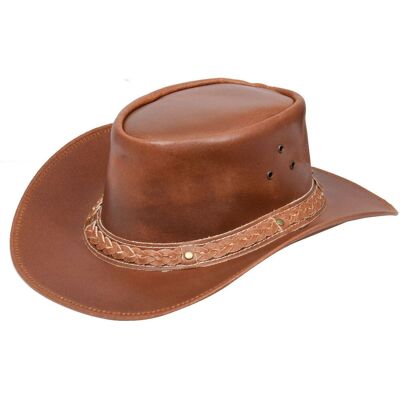 Infinity Leather Cowboy Outback echte lederen Aussie Bush-hoed S Infinity Leather Cowboy Outback echte lederen Aussie Bush-hoed S