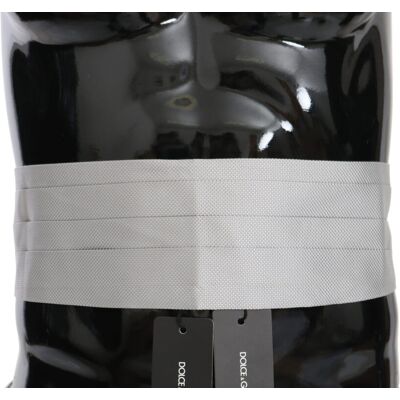 Dolce & Gabbana Grijze Mannen Taille Riem 100% Zijde Cummerbund M Dolce & Gabbana Grijze Mannen Taille Riem 100% Zijde Cummerbund M