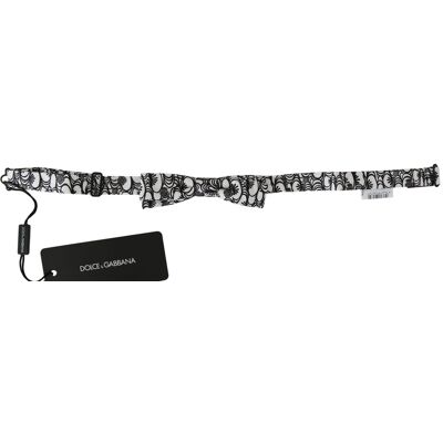 Dolce & Gabbana Mannen Wit Patroon Zijde verstelbare Hals Papillon Stropdas One Size Dolce & Gabbana Mannen Wit Patroon Zijde verstelbare Hals Papillon Stropdas One Size