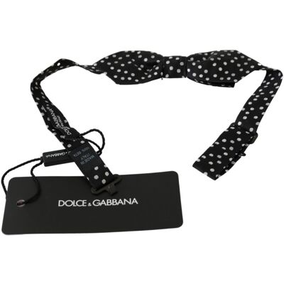 Dolce & Gabbana Zwarte stippen heren stropdas Papillon 100% zijde Strik One Size Dolce & Gabbana Zwarte stippen heren stropdas Papillon 100% zijde Strik One Size