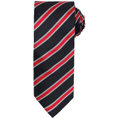 Premier Heren Wafelstrook Formele zakelijke stropdas (Pakket van 2) (Zwart/Rood) One Size Premier Heren Wafelstrook Formele zakelijke stropdas (Pakket van 2) (Zwart/Rood) One Size