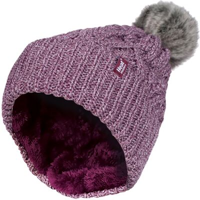 Heat Holders - Pom Pom-muts met boeien voor dames - Roos One Size Heat Holders - Pom Pom-muts met boeien voor dames - Roos One Size
