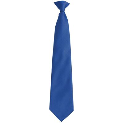 Premier Unisex volwassen kleuren modieuze effen Clip-On stropdas (Koningsblauw) One Size Premier Unisex volwassen kleuren modieuze effen Clip-On stropdas (Koningsblauw) One Size
