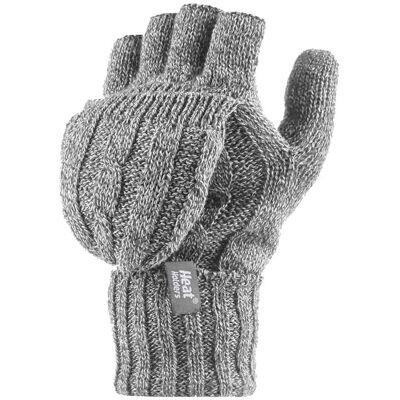 Heat Holders Gebreide thermo vingerloze converterhandschoenen voor dames - Lichtgrijs One Size Heat Holders Gebreide thermo vingerloze converterhandschoenen voor dames - Lichtgrijs One Size