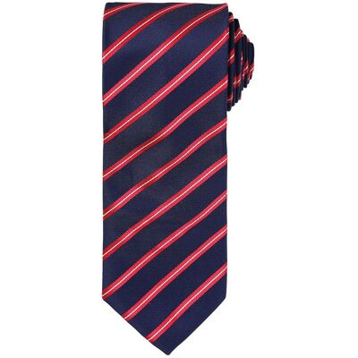 Premier Heren Stropdas (Marine / Rood) One Size Premier Heren Stropdas (Marine / Rood) One Size