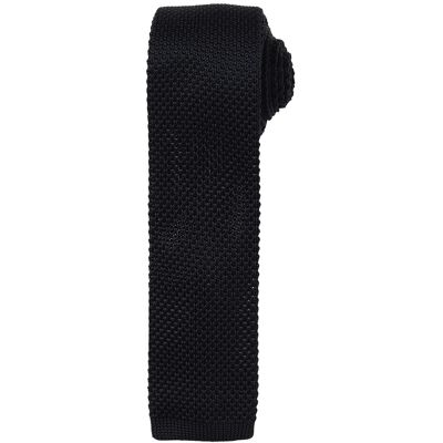 Premier Heren Slanke structuur gebreid effect stropdas (Zwart) One Size Premier Heren Slanke structuur gebreid effect stropdas (Zwart) One Size