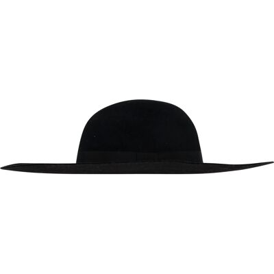 Saint Laurent Pre-owned Saint Laurent Riem Band Platter Rand Hoed in Zwart Wol One Size Saint Laurent Pre-owned Saint Laurent Riem Band Platter Rand Hoed in Zwart Wol One Size