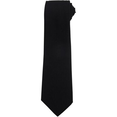 Premier Effen polyester stropdas (Zwart) One Size Premier Effen polyester stropdas (Zwart) One Size