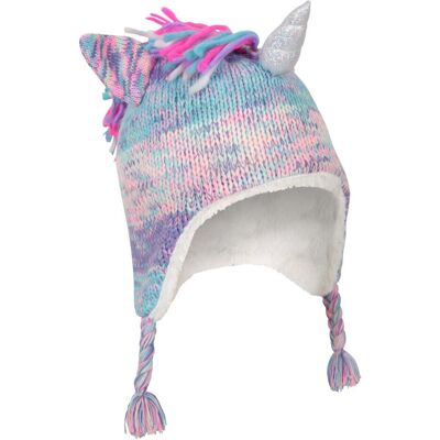 Mountain Warehouse Kinder/Kinder Unicorn Bomber Hat (Blauw/roze) One Size Mountain Warehouse Kinder/Kinder Unicorn Bomber Hat (Blauw/roze) One Size