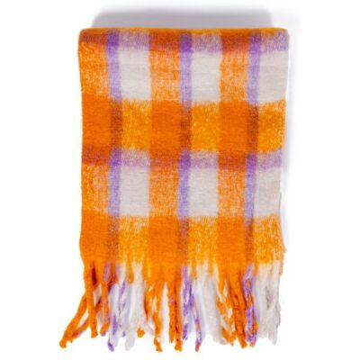 Only Geweven Sjaal Gingham Ruit Oranje One Size Only Geweven Sjaal Gingham Ruit Oranje One Size