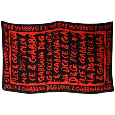 Dolce & Gabbana Zijde Sjaal Rood Logo Print One Size Dolce & Gabbana Zijde Sjaal Rood Logo Print One Size