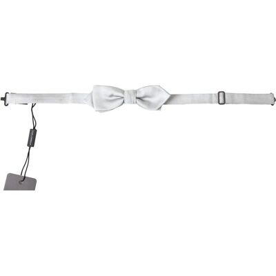 Dolce & Gabbana Witte Zijden Vlinderdas Ft3790 One Size Dolce & Gabbana Witte Zijden Vlinderdas Ft3790 One Size