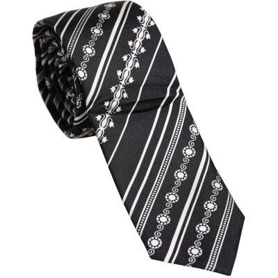 Dolce & Gabbana Zijde Stropdas Geometrisch Patroon One Size Dolce & Gabbana Zijde Stropdas Geometrisch Patroon One Size