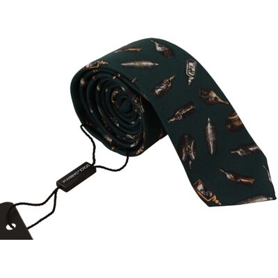 Dolce & Gabbana Flessenprint Zijden Stropdas One Size Dolce & Gabbana Flessenprint Zijden Stropdas One Size