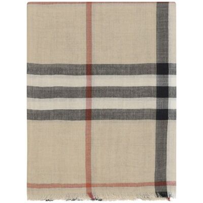 Burberry Bruine Zijde Sjaal One Size Burberry Bruine Zijde Sjaal One Size