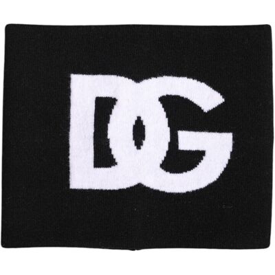Dolce & Gabbana Zwarte Witte Logo Print Gebreide Halswarmer Sjaal One Size Dolce & Gabbana Zwarte Witte Logo Print Gebreide Halswarmer Sjaal One Size