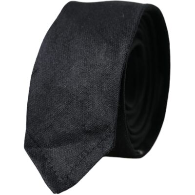 Dolce & Gabbana Zwarte Solide 100% Zijden Verstelbare Stropdas One Size Dolce & Gabbana Zwarte Solide 100% Zijden Verstelbare Stropdas One Size