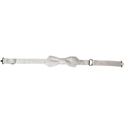 Dolce & Gabbana Witte Zijde Verstelbare Hals Heren Papillon Strik One Size Dolce & Gabbana Witte Zijde Verstelbare Hals Heren Papillon Strik One Size