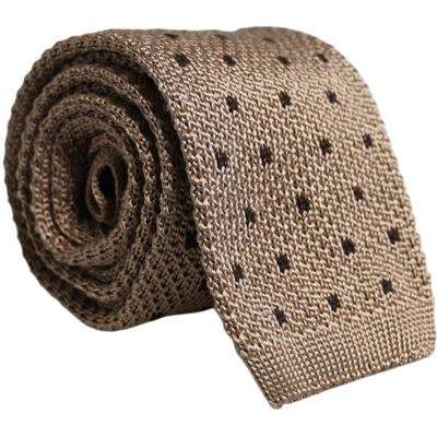 Dolce & Gabbana Beige Gestippelde Zijden Verstelbare Stropdas One Size Dolce & Gabbana Beige Gestippelde Zijden Verstelbare Stropdas One Size