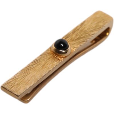 Dolce & Gabbana Zwarte Saffier Gouden Kleur Messing Stropdasclip Bar One Size Dolce & Gabbana Zwarte Saffier Gouden Kleur Messing Stropdasclip Bar One Size