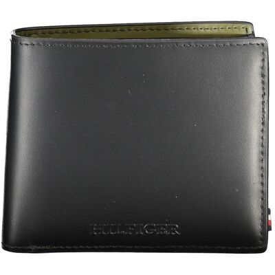 Tommy Hilfiger Zwarte Leren Portemonnee One Size Tommy Hilfiger Zwarte Leren Portemonnee One Size