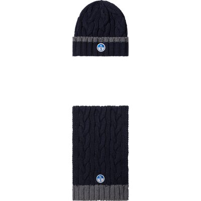 North Sails Accessoire cadeauset Gebreide muts en sjaal met kabelpatroon One Size North Sails Accessoire cadeauset Gebreide muts en sjaal met kabelpatroon One Size
