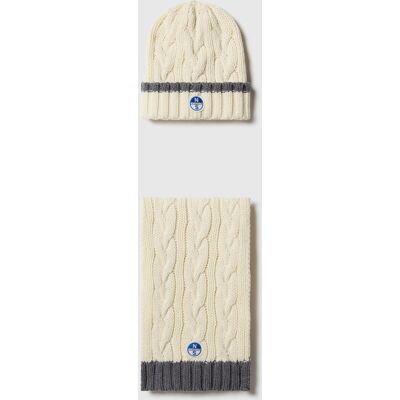North Sails Accessoire cadeauset Gebreide muts en sjaal met kabelpatroon One Size North Sails Accessoire cadeauset Gebreide muts en sjaal met kabelpatroon One Size