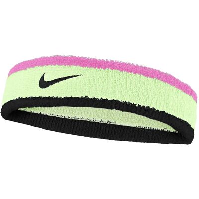 Nike Swoosh Kleurblok Hoofdband (Volt/Roze/Zwart) One Size Nike Swoosh Kleurblok Hoofdband (Volt/Roze/Zwart) One Size