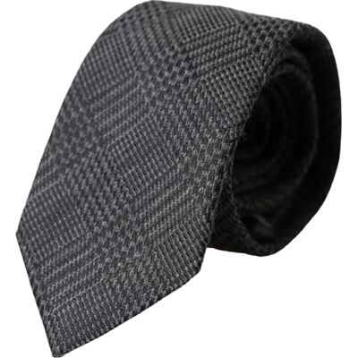 Dolce & Gabbana Grijze Glen Plaid Stropdas Kra3328 One Size Dolce & Gabbana Grijze Glen Plaid Stropdas Kra3328 One Size