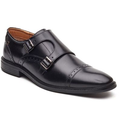 Base London Henley Monk Leer Heren Zwarte Dubbele Monk Schoenen 47.5 Base London Henley Monk Leer Heren Zwarte Dubbele Monk Schoenen 47.5
