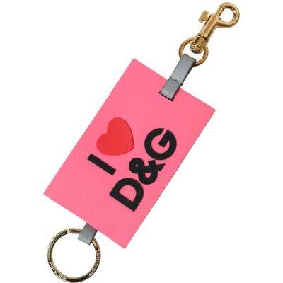 Dolce & Gabbana Roze Siliconen DG Logo Gouden Messing Sleutelhanger One Size Dolce & Gabbana Roze Siliconen DG Logo Gouden Messing Sleutelhanger One Size