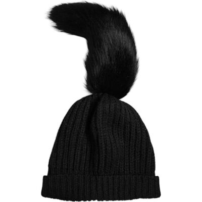 Dolce & Gabbana Zwarte Acrylaat Gebreide Bont Winter Beanie Hoed One Size Dolce & Gabbana Zwarte Acrylaat Gebreide Bont Winter Beanie Hoed One Size
