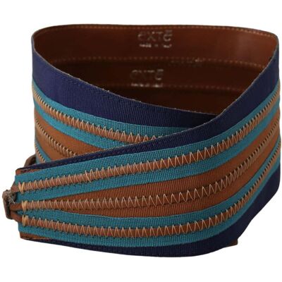 Exte bruin lederen brede tailleband stropdas bevestiging damesgordel One Size Exte bruin lederen brede tailleband stropdas bevestiging damesgordel One Size