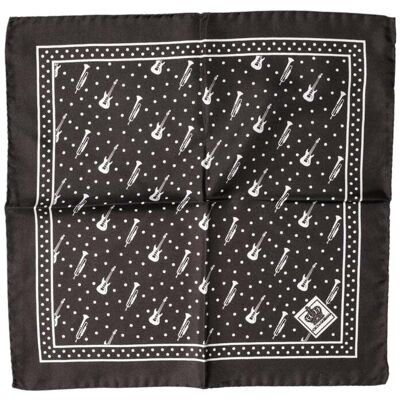 Dolce & Gabbana Zwarte Gitaar Trompet Heren Zakdoek Sjaal One Size Dolce & Gabbana Zwarte Gitaar Trompet Heren Zakdoek Sjaal One Size