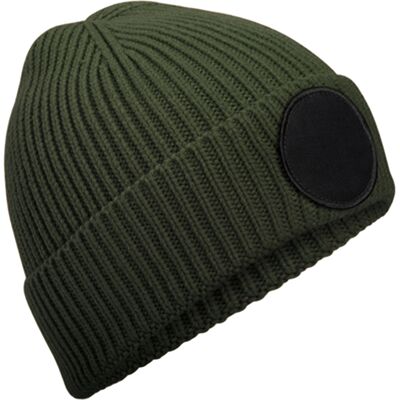 Beechfield Circulaire Patch Beanie (Olijfgroen/zwart) One Size Beechfield Circulaire Patch Beanie (Olijfgroen/zwart) One Size