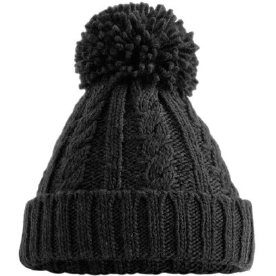 Beechfield Unsiex Volwassenen Kabelbreien Melange Beanie (Zwart) One Size Beechfield Unsiex Volwassenen Kabelbreien Melange Beanie (Zwart) One Size