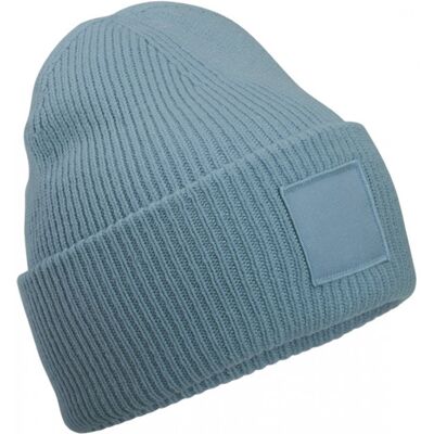 Beechfield Tonale patch muts met diepe manchet (Stofblauw) One Size Beechfield Tonale patch muts met diepe manchet (Stofblauw) One Size