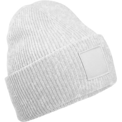 Beechfield Diepe muts met tonale patch voor volwassenen (Wolk Grijs) One Size Beechfield Diepe muts met tonale patch voor volwassenen (Wolk Grijs) One Size