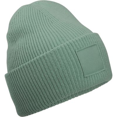 Beechfield Diepe muts met tonale patch voor volwassenen (Stoffig groen) One Size Beechfield Diepe muts met tonale patch voor volwassenen (Stoffig groen) One Size