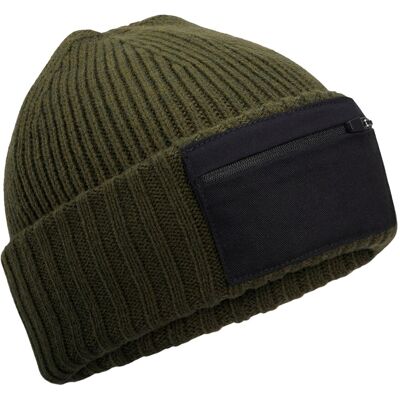 Beechfield Zip Patch muts (Militair Groen) One Size Beechfield Zip Patch muts (Militair Groen) One Size