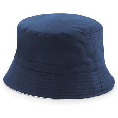 Beechfield Unisex omkeerbare emmerhoed voor volwassenen (Franse marine / Wit) S/M Beechfield Unisex omkeerbare emmerhoed voor volwassenen (Franse marine / Wit) S/M