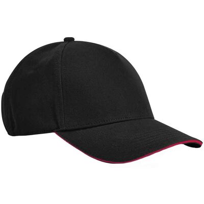 Beechfield EarthAware Klassieke Organic Cotton 5 Panel Baseball Cap (Zwart/Klassiek Rood) One Size Beechfield EarthAware Klassieke Organic Cotton 5 Panel Baseball Cap (Zwart/Klassiek Rood) One Size