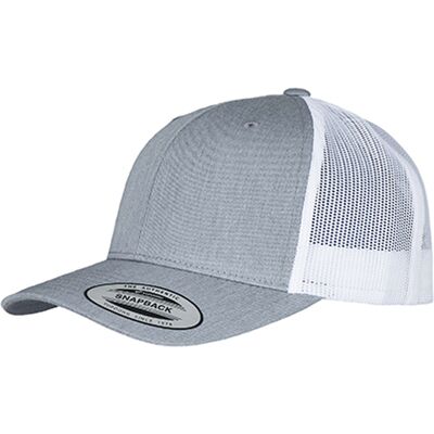 Flexfit Retro tweekleurige truckerpet (Heide Grijs/Wit) One Size Flexfit Retro tweekleurige truckerpet (Heide Grijs/Wit) One Size