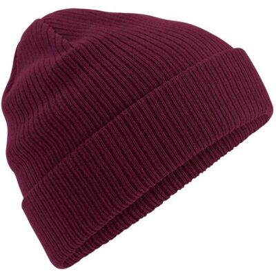Beechfield Biologische Katoenen Beanie (Bourgondië) One Size Beechfield Biologische Katoenen Beanie (Bourgondië) One Size